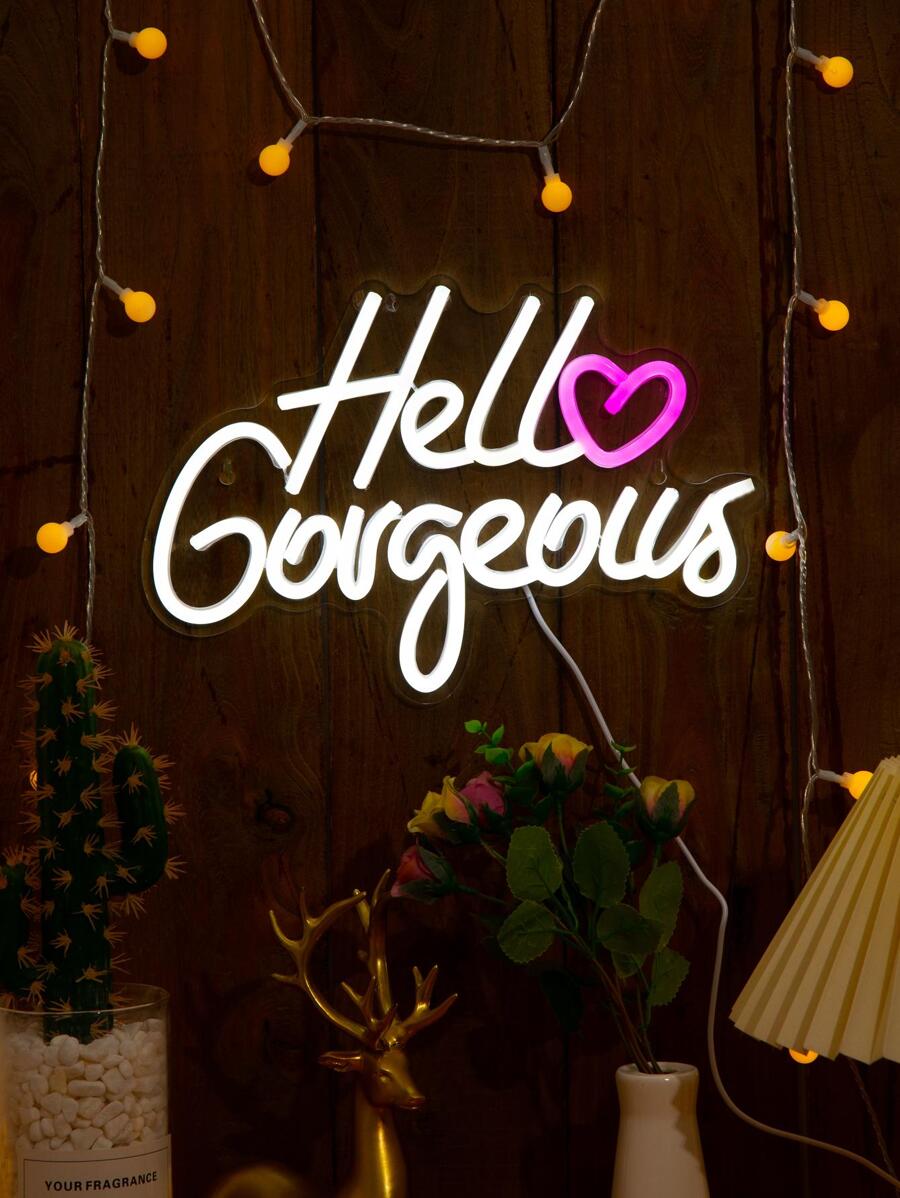 1 Đèn Neon Chữ Hello Tuyệt Đẹp Cho Phòng Ngủ, Trang Trí Tiệc - trắng - Xem 1