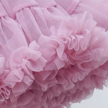 小女童褶邊網紗覆蓋半身裙 - 紫丁香色 - 查看 3