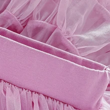 小女童褶邊網紗覆蓋半身裙 - 紫丁香色 - 查看 2