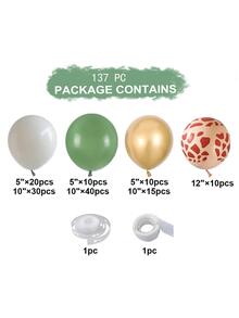 137pcs Women Giraffe Pattern Fashion Balloon, For Wedding Decoration - Multicolor - View 4