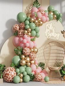 137pcs Women Giraffe Pattern Fashion Balloon, For Wedding Decoration - Multicolor - View 3