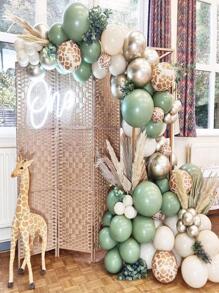 137pcs Women Giraffe Pattern Fashion Balloon, For Wedding Decoration - Multicolor - View 2