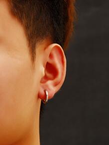 2 Bông Tai Đơn Giản Và Thời Trang Làm Quà Tặng Cho Bạn Trai - Bạc - Xem 1