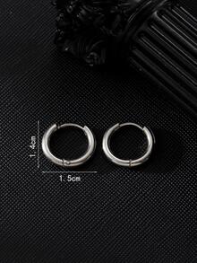 2 Bông Tai Đơn Giản Và Thời Trang Làm Quà Tặng Cho Bạn Trai - Bạc - Xem 3