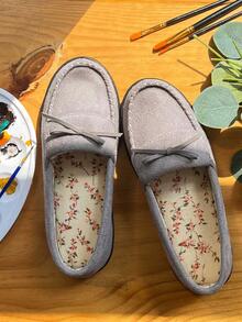 ULTRAIDEAS Moccasins Women House slippers with Memory Foam, Ladies Suede Loafer Indoor Outdoor, Bedroom Home Shoes Gift for Women/Mother - 灰色 - 查看 3