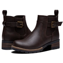 Comfyshoes Women's Ankle Boots, Chelsea Booties,Chunky Low Heel Boots With Zip - Chocolate Brown - View 5