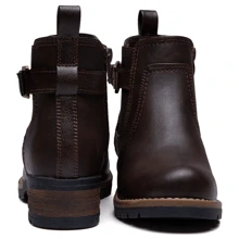 Comfyshoes Women's Ankle Boots, Chelsea Booties,Chunky Low Heel Boots With Zip - Chocolate Brown - View 6