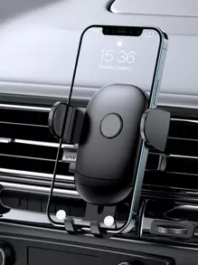 1 件黑色 Abs 矽膠金屬車用手機支架，360° 可旋轉伸縮支架，易於安裝，強力吸盤，防滑防震設計，適合水平和垂直使用 - 黑色 - 查看 1