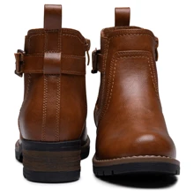 Comfyshoes Women's Ankle Boots, Chelsea Booties,Chunky Low Heel Boots With Zip - 鏽棕色 - 查看 6