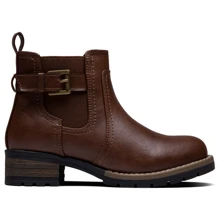 Comfyshoes Women's Ankle Boots, Chelsea Booties,Chunky Low Heel Boots With Zip - 摩卡棕 - 查看 3
