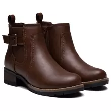 Comfyshoes Women's Ankle Boots, Chelsea Booties,Chunky Low Heel Boots With Zip - 摩卡棕 - 查看 1