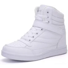 Women's Shoes Hidden Wedges 5.5cm Fashion Sneakers Ankle Boots Bootie Platform Heel High Top Casual Sports - 白色 - 查看 1