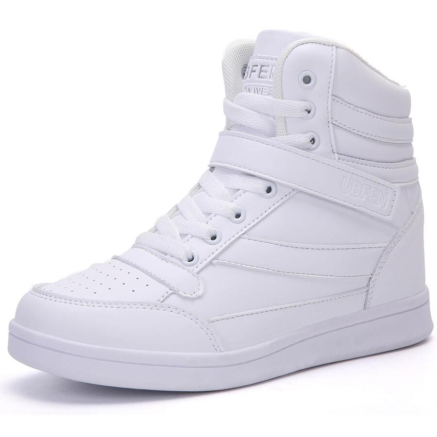 Women's Shoes Hidden Wedges 5.5cm Fashion Sneakers Ankle Boots Bootie Platform Heel High Top Casual Sports - 白色 - 查看 1