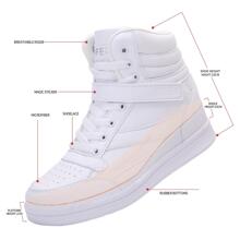 Women's Shoes Hidden Wedges 5.5cm Fashion Sneakers Ankle Boots Bootie Platform Heel High Top Casual Sports - 白色 - 查看 2