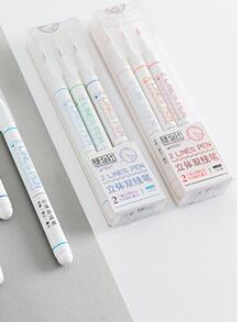 6入組/套創意3D雙線日記鋼筆 - 彩色 - 查看 5