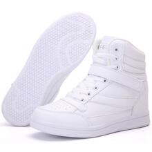 Women's Shoes Hidden Wedges 5.5cm Fashion Sneakers Ankle Boots Bootie Platform Heel High Top Casual Sports - 白色 - 查看 5