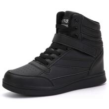 Women's Shoes Hidden Wedges 5.5cm Fashion Sneakers Ankle Boots Bootie Platform Heel High Top Casual Sports - màu đen - Xem 1