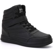 Women's Shoes Hidden Wedges 5.5cm Fashion Sneakers Ankle Boots Bootie Platform Heel High Top Casual Sports - màu đen - Xem 5