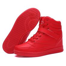 Women's Shoes Hidden Wedges 5.5cm Fashion Sneakers Ankle Boots Bootie Platform Heel High Top Casual Sports - 紅色 - 查看 6