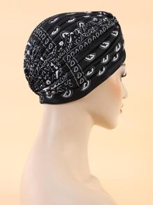 1个西瓜造型黑色流苏帽发帽头巾睡帽 - 黑與白 - 查看 2