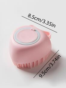 1 bàn chải tắm cho thú cưng, bàn chải tắm cho thú cưng, bàn chải chải lông cho thú cưng - Hồng - Xem 3