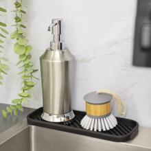 1入組簡約風素色矽膠肥皂盒 - 黑色 - 查看 2