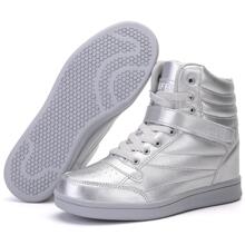 Women's Shoes Hidden Wedges 5.5cm Fashion Sneakers Ankle Boots Bootie Platform Heel High Top Casual Sports - 銀色 - 查看 7
