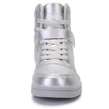 Women's Shoes Hidden Wedges 5.5cm Fashion Sneakers Ankle Boots Bootie Platform Heel High Top Casual Sports - 銀色 - 查看 6