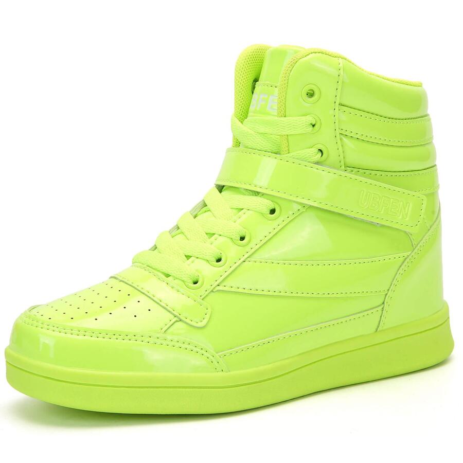 Women's Shoes Hidden Wedges 5.5cm Fashion Sneakers Ankle Boots Bootie Platform Heel High Top Casual Sports - 綠色 - 查看 1