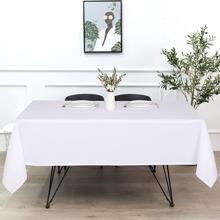 素色簡約風格滌綸桌布,,抗皺紋和可水洗 - 白色 - 查看 1