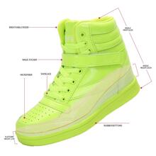 Women's Shoes Hidden Wedges 5.5cm Fashion Sneakers Ankle Boots Bootie Platform Heel High Top Casual Sports - 綠色 - 查看 2