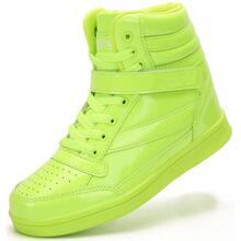 Women's Shoes Hidden Wedges 5.5cm Fashion Sneakers Ankle Boots Bootie Platform Heel High Top Casual Sports - 綠色 - 查看 9