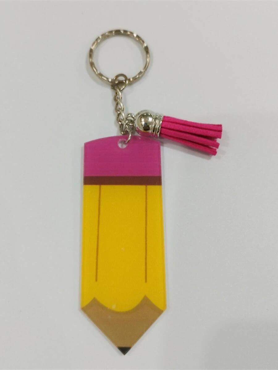1 Phụ Nữ Bút Chì & Tua Rua Charm Móc Khóa Thời Trang Cho Quà Tặng Ngày Nhà Giáo - Nhiều màu - Xem 1