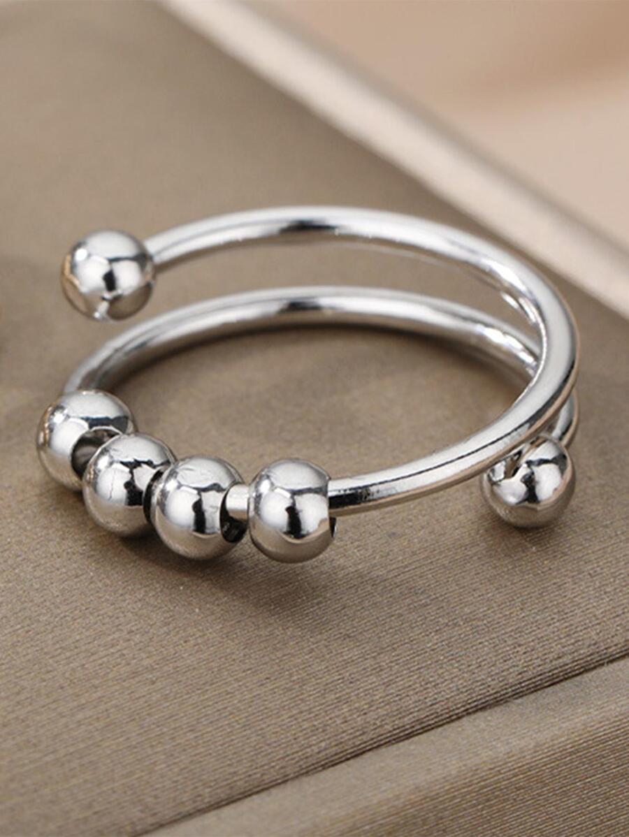 Thời trang tối giản không thấm nước bằng thép titan có thể xoay vòng mở có thể điều chỉnh - Bạc - Xem 1