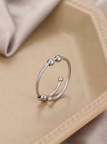 Thời trang tối giản không thấm nước bằng thép titan có thể xoay vòng mở có thể điều chỉnh - Bạc - Xem 3