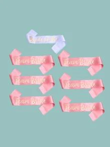 7入組/套玫瑰金圖案字母字母單派對肩帶窗扇成套工具 - 粉色 - 查看 1