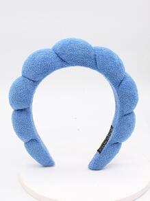 1pc Blue Sponge Headband For Daily Use - Blue - View 1