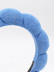 1pc Blue Sponge Headband For Daily Use - Blue - View 2