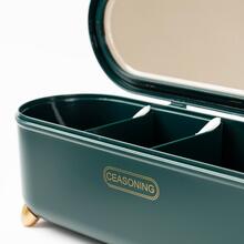 4 Grids Multipurpose Dustproof Seasoning Box With Spoon, Portable Kitchen Spice Container