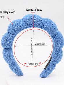 1pc Blue Sponge Headband For Daily Use - Blue - View 4