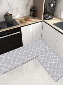 1入組幾何樣式防滑廚房地墊,現代滌綸廚房墊 - 彩色 - 查看 5