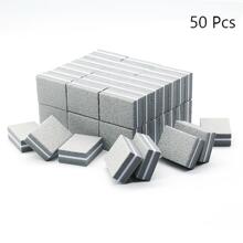 Rectangular Mini Nail Buffing Block, Disposable Washable Soft Double-Sided Shine Kit For Polishing & Smoothing 50pcs/Pack - Grey - View 2