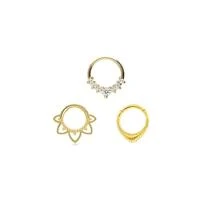 3pcs/set 316 Stainless Steel Nose Rings Casting Septum Ear Bone Studs For Body Piercing Jewelry - Yellow Gold - View 1