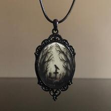 Gothic Raven Cross Pendant Necklace - cross - View 1