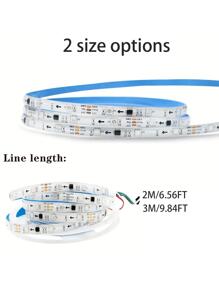 1 pieza 12 LED de plástico 5050 RGB Tira de luces LED , moderno Tira de luces LED con control remoto para sala de estar Decoración - Multicolor - Ver 6