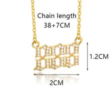 afortunado número 888 zirconia Collar con ajustable con cadena , moda Accesorio - Amarillo Oro - Ver 3