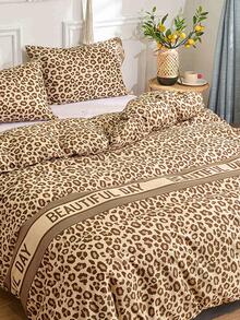 1pc Super Soft Skin-friendly Machine Washable Leopard Pattern Duvet Cover Without Filler - Multicolor - View 4