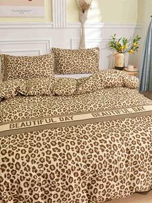 1pc Super Soft Skin-friendly Machine Washable Leopard Pattern Duvet Cover Without Filler - Multicolor - View 2