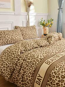 1pc Super Soft Skin-friendly Machine Washable Leopard Pattern Duvet Cover Without Filler - Multicolor - View 5