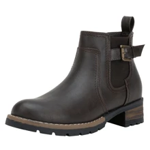 Comfyshoes Women's Ankle Boots, Chelsea Booties,Chunky Low Heel Boots With Zip - Chocolate Brown - View 2